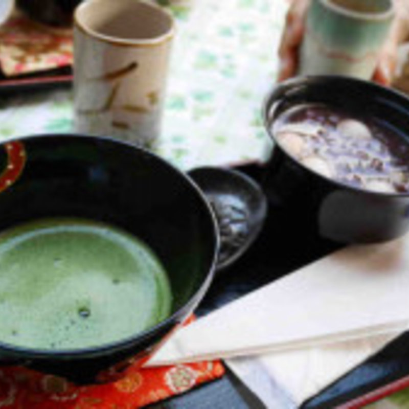 白玉ぜんざいと抹茶のセット(甘春堂 本店 )