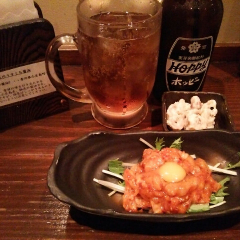 えんがわユッケ(炭火焼専門食処 白銀屋)