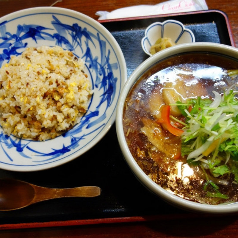 エビと玉子の炒め(知味笑龍 深澤ラーメン)