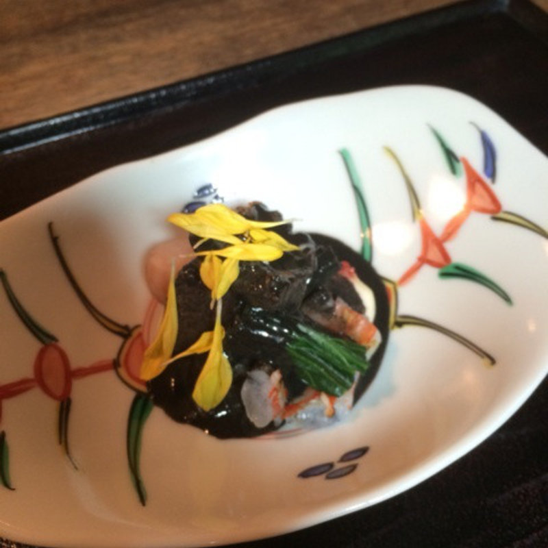 海老、ホタテの黒胡麻酢和え(祇園 さヽ木 （ぎおん ささき）)