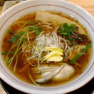 ﾗﾝﾁｾｯﾄ　海鮮醤油ラーメン 牡蠣　　さば飯(福島壱麺 （イチメン）)