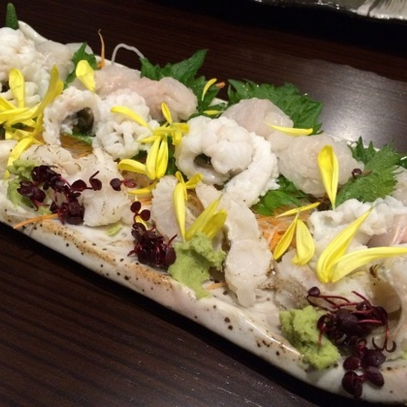 穴子の造り盛り合わせ(うどんや ぼの )