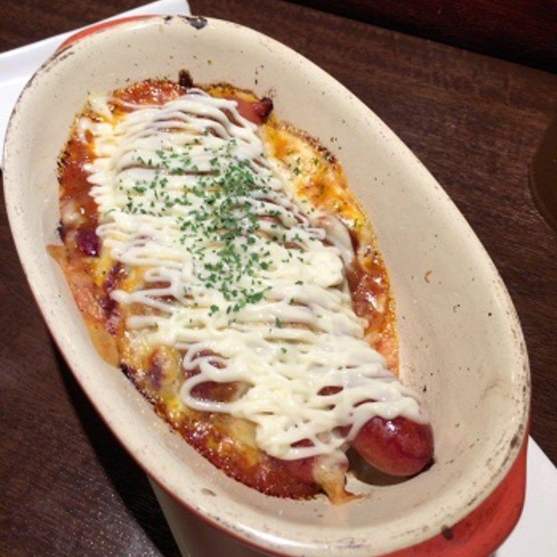 ピリ辛チョリソーチリコーンソースがけ(立ち呑み そらや 大和店)