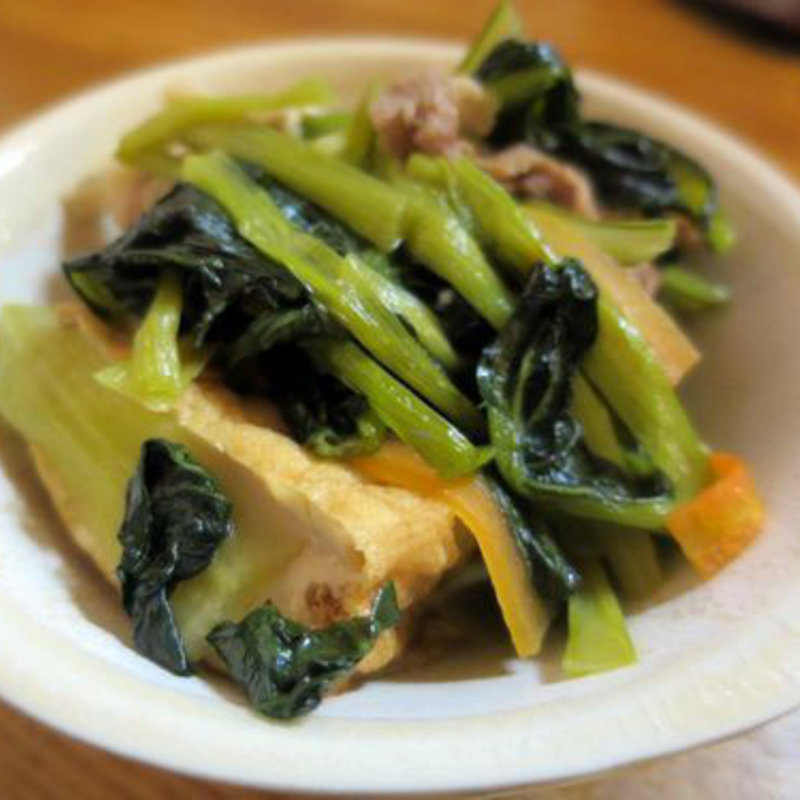 小松菜と厚揚げのさっと煮(立呑処　ぎん虎)