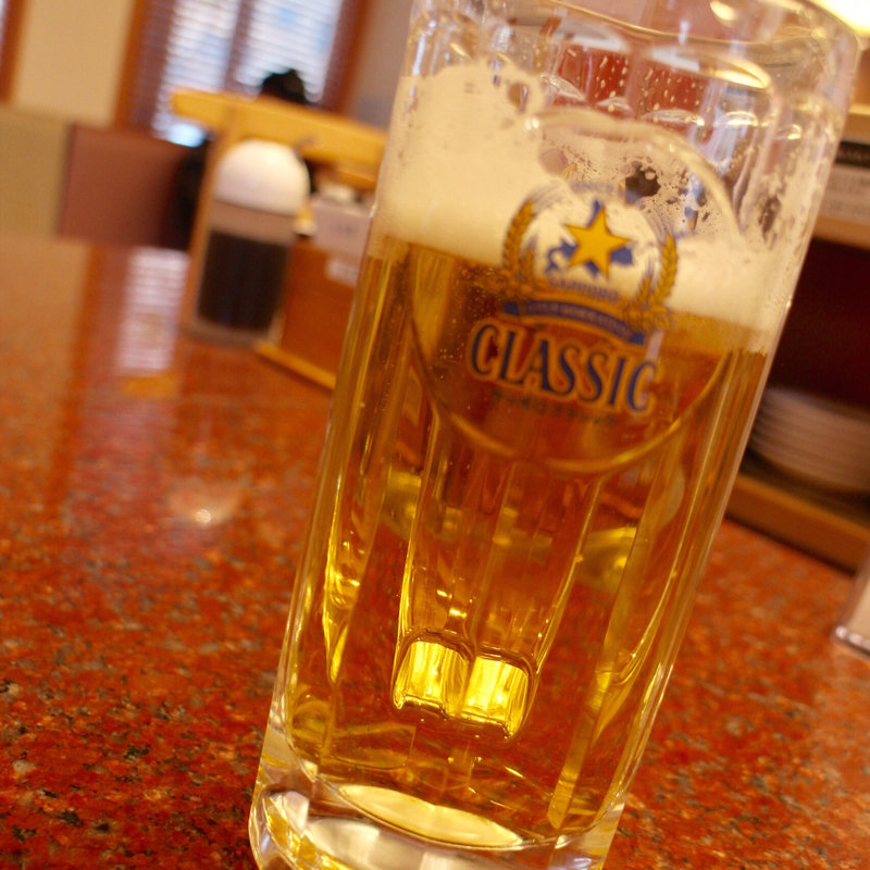 生ビール(回転寿し 和楽 山鼻店)