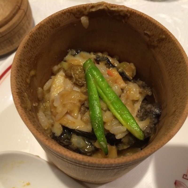 鮑.蟹肉入り特製味噌土鍋御飯(筑紫楼銀座)