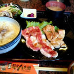ダブル定食(コリコリホルモンとバラカルビ)(籠屋 八兵衛 高砂店)