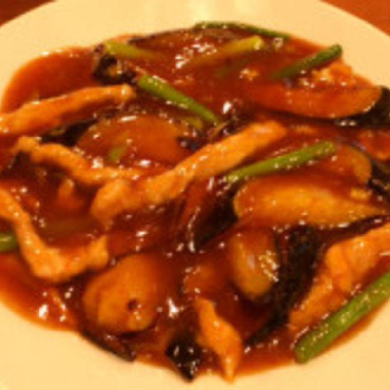 茄子と細切り肉の炒め(美山飯店)