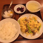 長葱玉子と叉焼炒め(美山飯店)