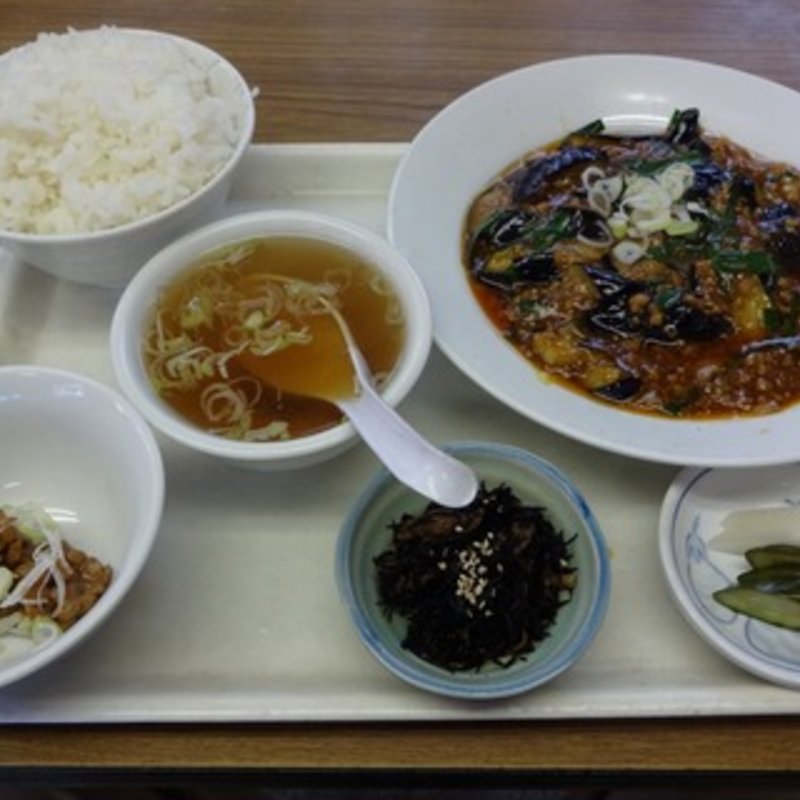 麻婆茄子定食(市場食堂 中華 美山)