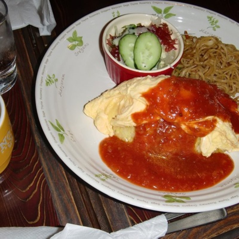 オムライス＋焼きそば(花きゃべつ)