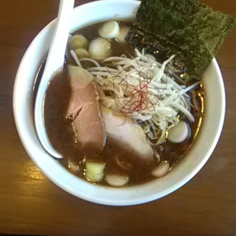 ブツ切りネギの魚介系ラーメン（醤油味）(花畑 )