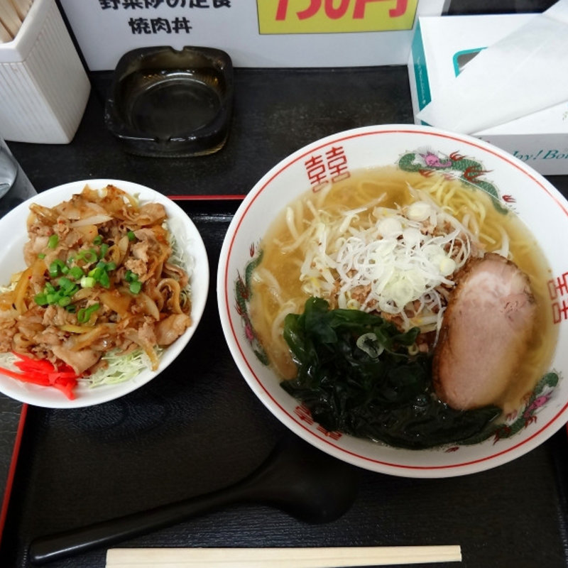 Dセット（塩らーめん+ミニ焼肉丼）(茅橋らーめん)