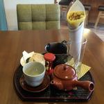 チョコバナナクレープと煎茶のセット(茶フェ ちゃきち )