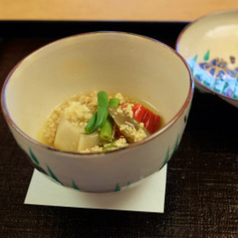 彩り夏野菜の鶏そぼろあんかけ(茶寮　柿里 )