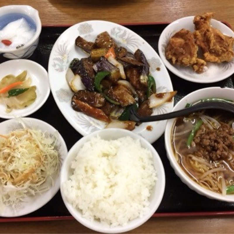 ナス味噌定食(華甲園)