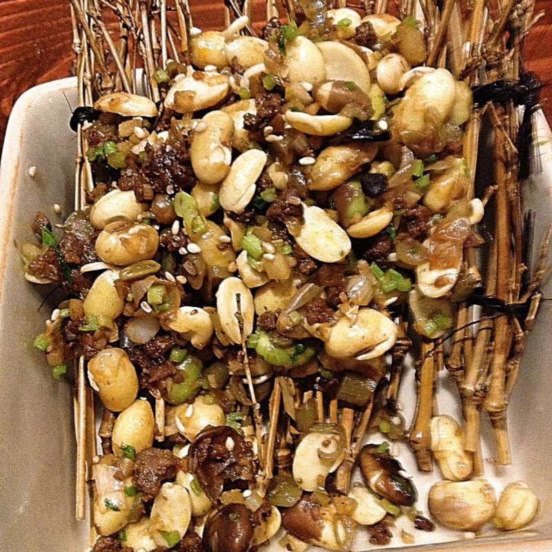 発芽大豆ささげ漬物挽肉炒め(蓮香)