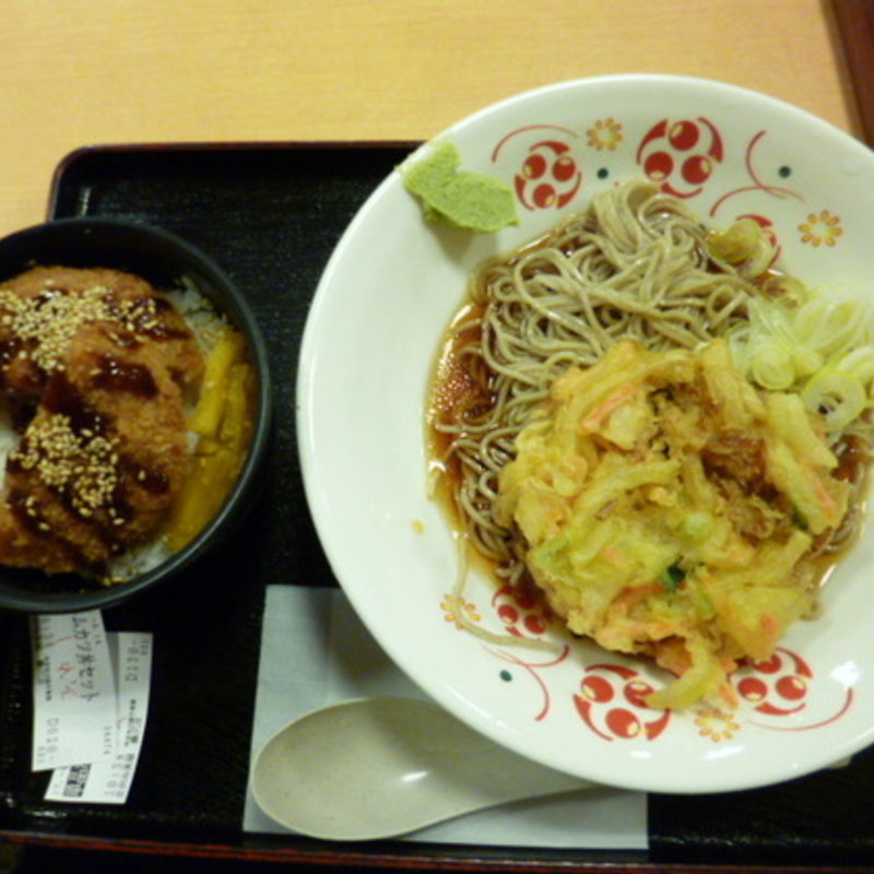 ミニハムカツ丼セット(冷そば)(いろり庵きらく 藤沢)