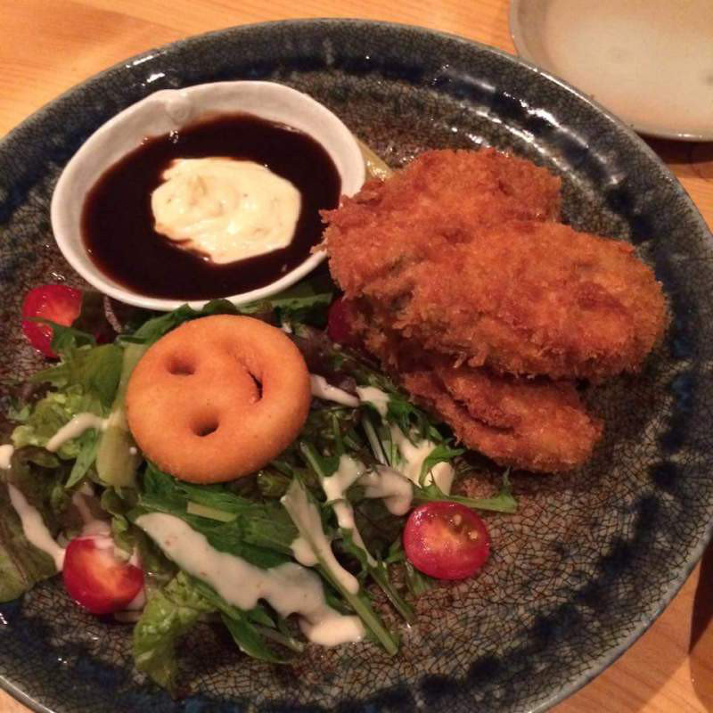 仙鳳趾のカキフライ(蕎麦切り 大城)