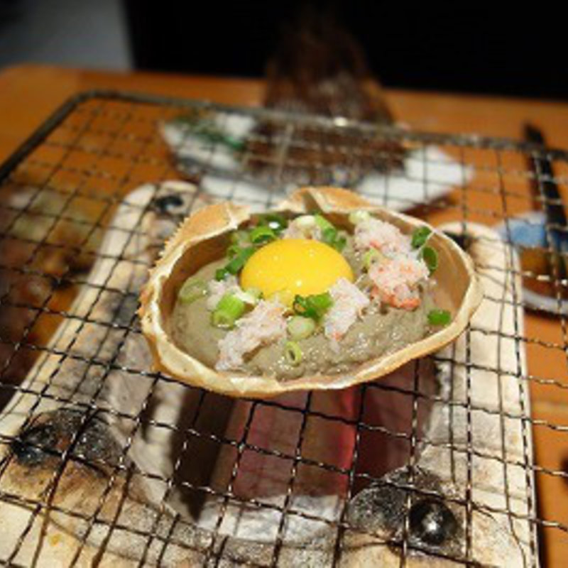 カニ味噌甲羅焼(蕎麦居酒屋　高田屋　川崎)
