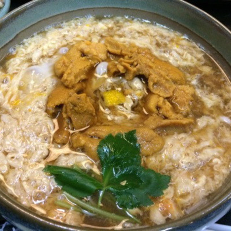 ウニとじ(蕎麦屋 籔半)