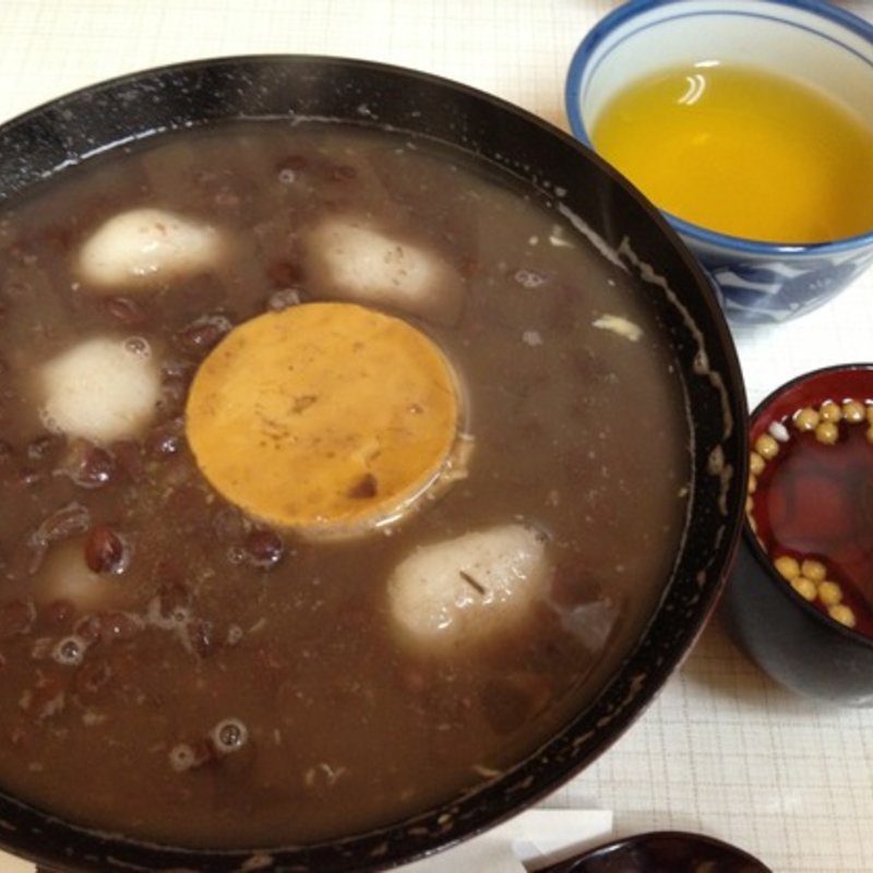 プリン白玉ぜんざい(甘味処 角屋)