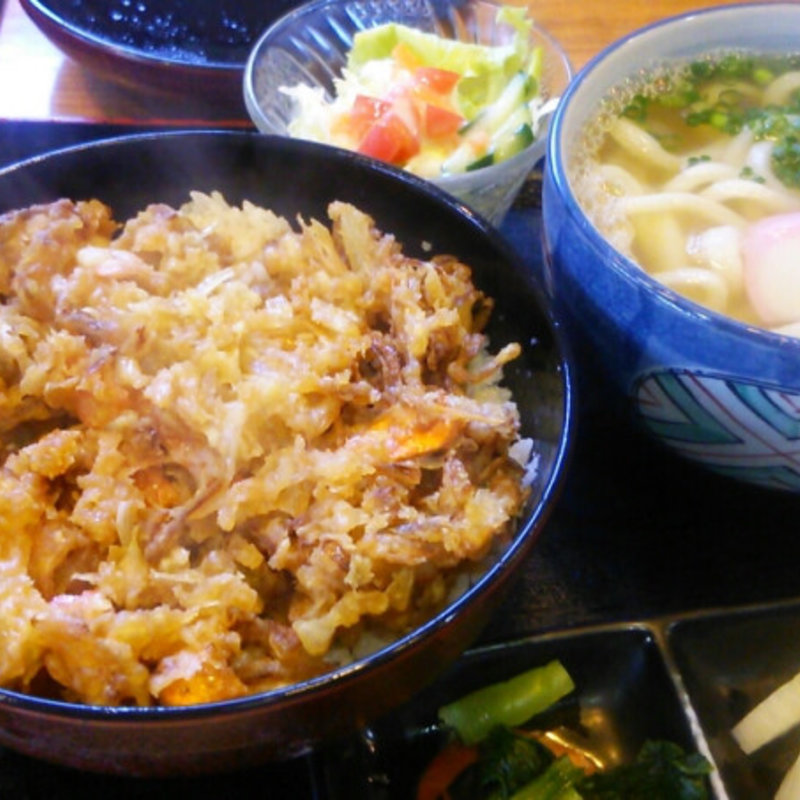 かき揚げ丼セット(手打うどん讃岐将軍)