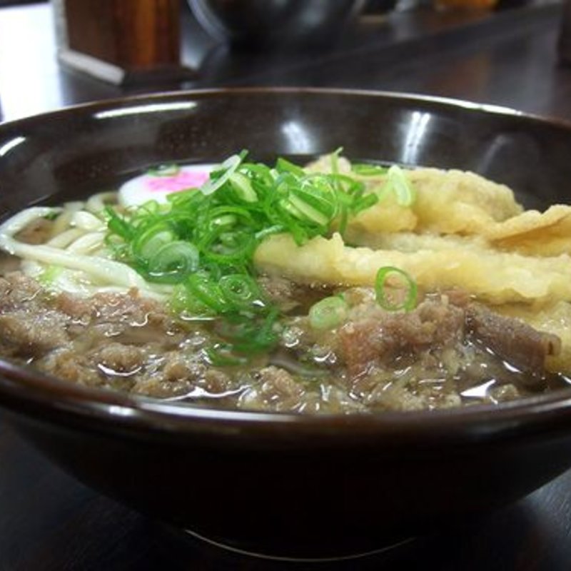 肉うどん＆ごぼう天(資さんうどん 南里店)