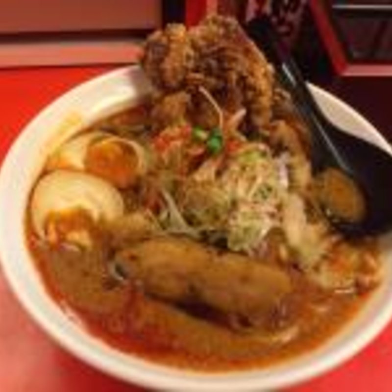 辛口ガチ味噌肉ソバ（味玉と唐揚げトッピング）(辛口ガチ味噌肉ソバ ひるドラ 本店 )