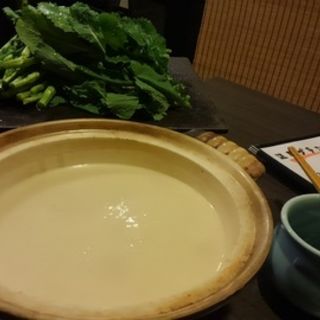 水かけ菜の豆乳しゃぶしゃぶ(農 （Minori）)