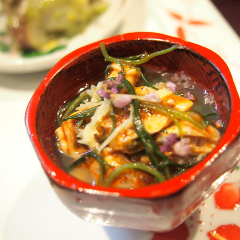 ゴーヤ涼皮 ハマグリ四川あえ(酒中花 空心  （シュチュウカ クウシン）)