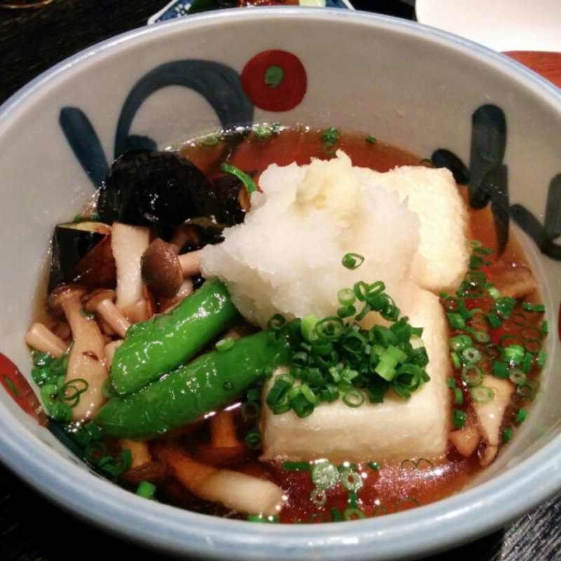 なすときのこの揚げ出し豆腐(酢重DINING)