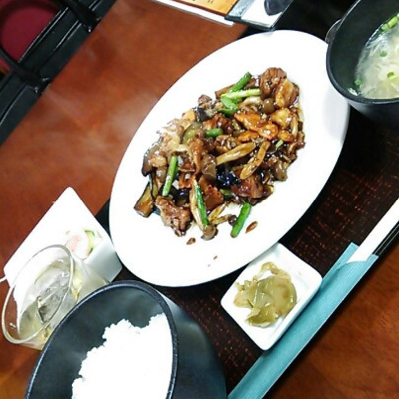 鶏と秋茄子のオイスターソース炒め定食(醤 （JIANG）)
