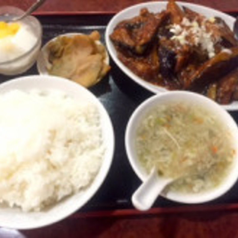 マーボナス炒め定食(福門飯店)