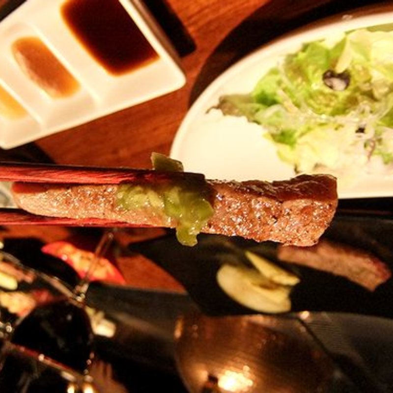 薄切りステーキ2種(鉄板焼 利花苑)