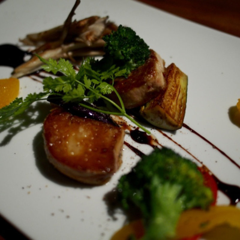フォアグラと旬の野菜(鉄板焼天 銀座8丁目店)