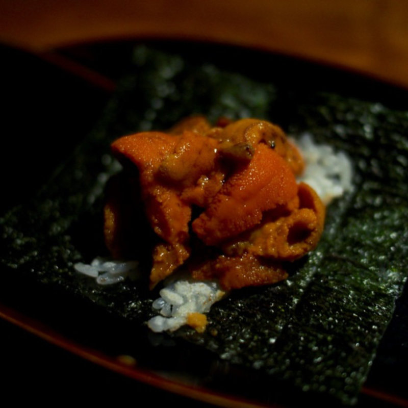 焼きウニ(鉄板焼天 銀座8丁目店)