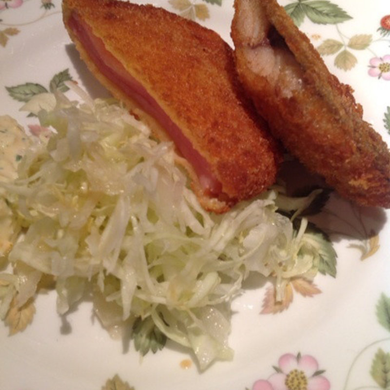 アジフライとハムカツ(銀座うさぎや)