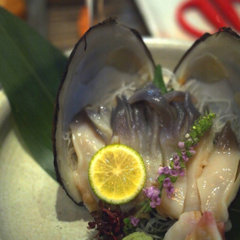 北寄貝刺し身(銭函バーベキュー 銀座店)