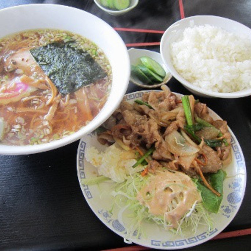 醤油ラーメンと焼肉ライスのセット(長谷川食堂 )