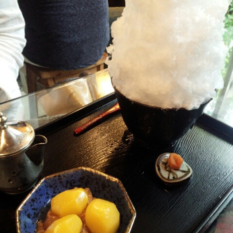 蔵元秘伝蜜のかき氷（栗あん）(阿左美冷蔵 金崎本店)