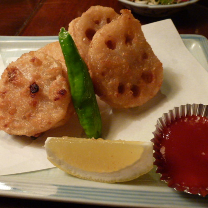 レンコンと豚肉のはさみ揚げ(雪国 )