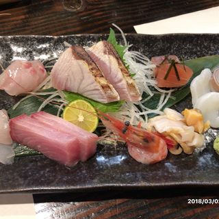 地魚の刺身盛合せ(炭魚酒菜 わなか （スミサカナサカナワナカ）)