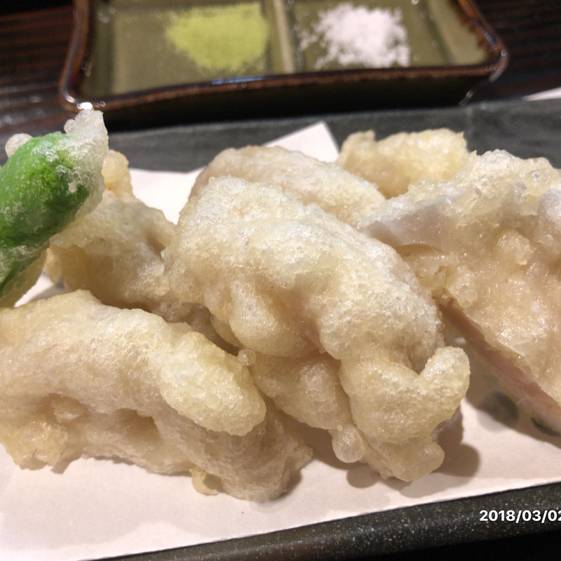 加賀れんこんの天ぷら(炭魚酒菜 わなか （スミサカナサカナワナカ）)