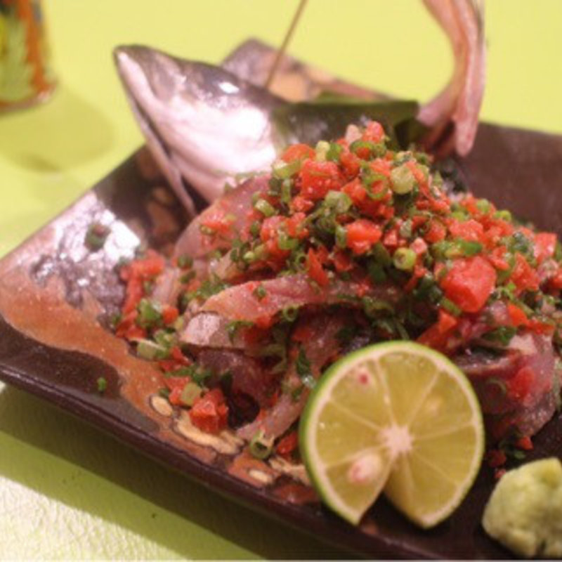 鯵の梅タタキ(立呑み とだか)