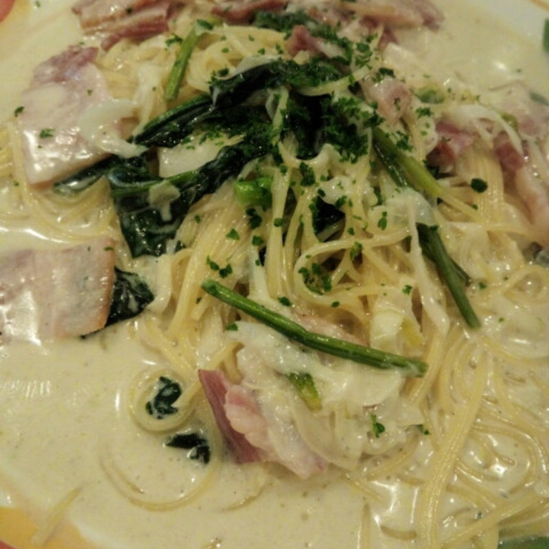 ベーコンとほうれん草　ゴルゴンゾーラ風味(食工房あらじん)