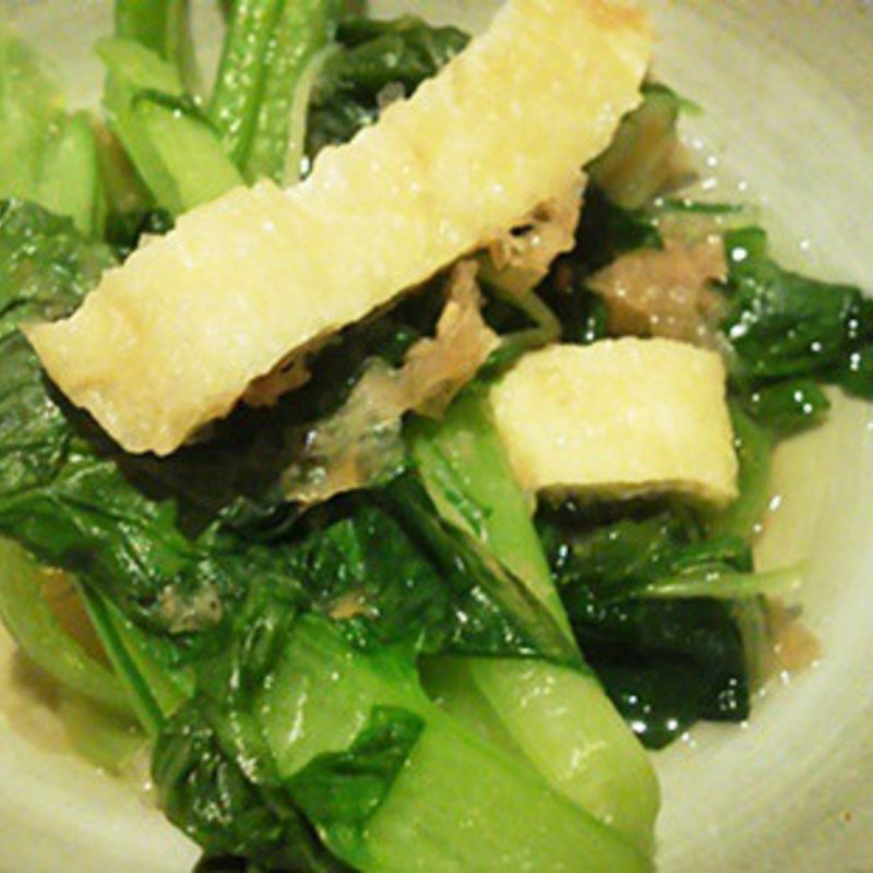 油揚げと季節の野菜の暖かいおひたし(驀仙坊)