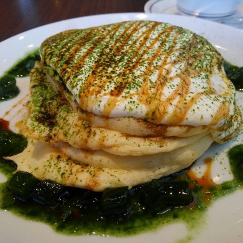 春の和風抹茶パンケーキ(高倉町珈琲みなみ野店)