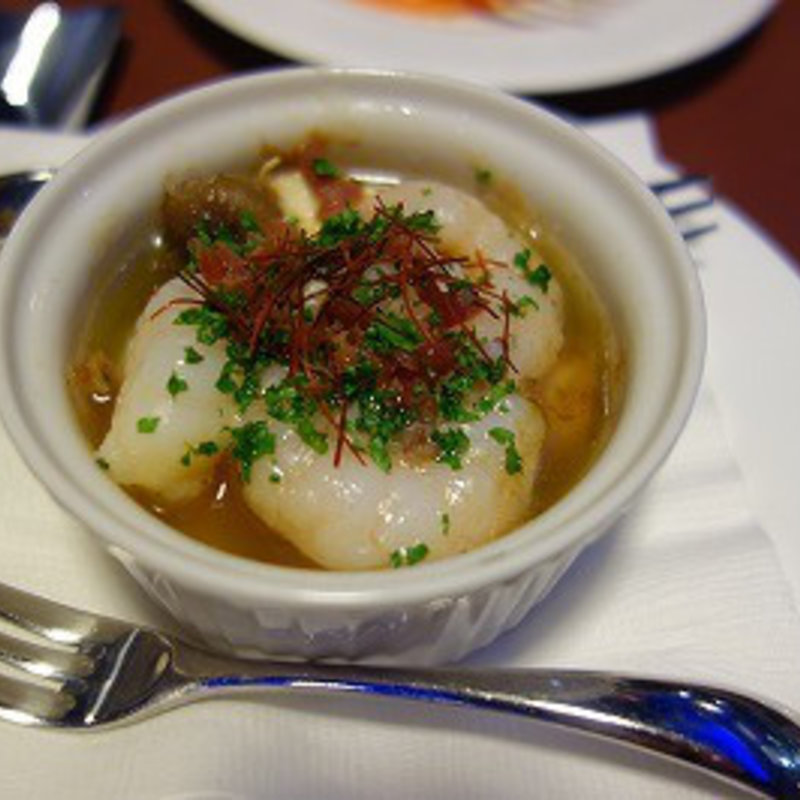 小海老ときのこのアヒージョ(魚の家バル)