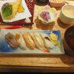 炙り寿司天ぷらランチ